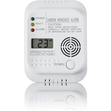Koolmonoxidedetector, op batterijen, gasdetector met display en temperatuurmeter