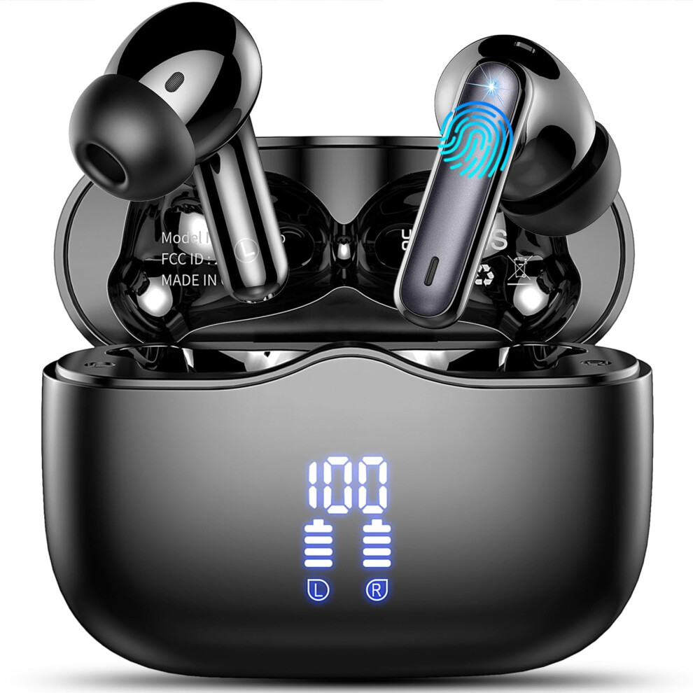 （Black）Blackwireless Earbuds, Bluetooth 5.3 Headphones In Ear With Hifi Stereo Deep Bass, 4 Enc Noise Cancelling Mic Wireless Earphones Black 6485316879733