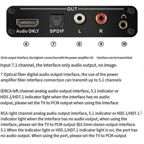 Μετατροπέας EARC ARC Audio Extractor συμβατός με HDMI 192KHz για DT 2