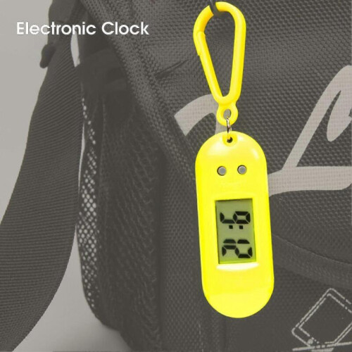 (Black)Electronic Clock Silent Lcd Digital Display Portable Student Exam Study Desktop Clock Keychain Compatible Library City 2