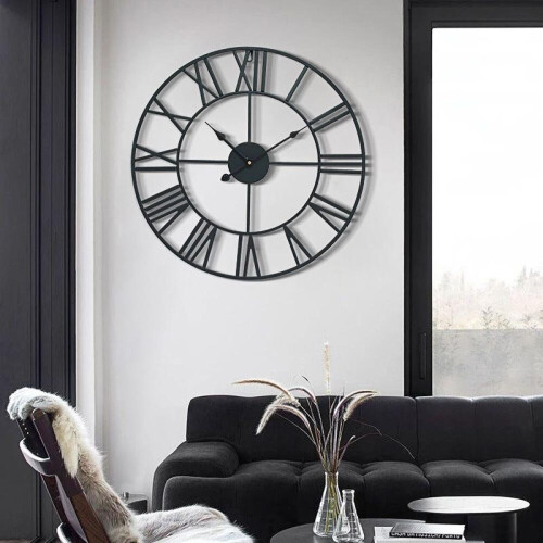 Wall Clock Asato Black 60cm 2
