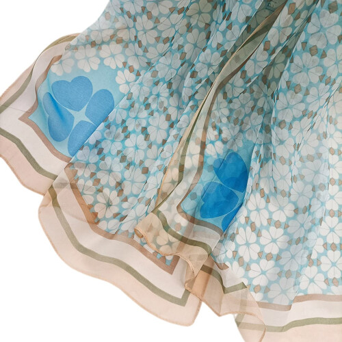 Γυναικεία Κασκόλ & Ριγέ Vintage Georgette Floral Style Κομψά Μεγάλα Μακριά Σαρόνγ 1