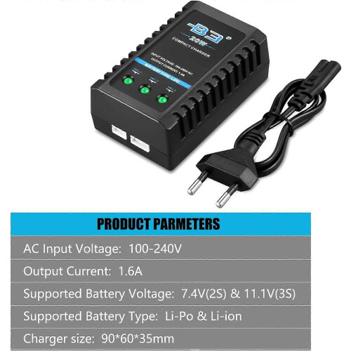 Φορτιστής Lipo B3 20W 1600mAh Φορτιστής εξισορρόπησης για μπαταρίες Lipo 2S3S Φορ 1