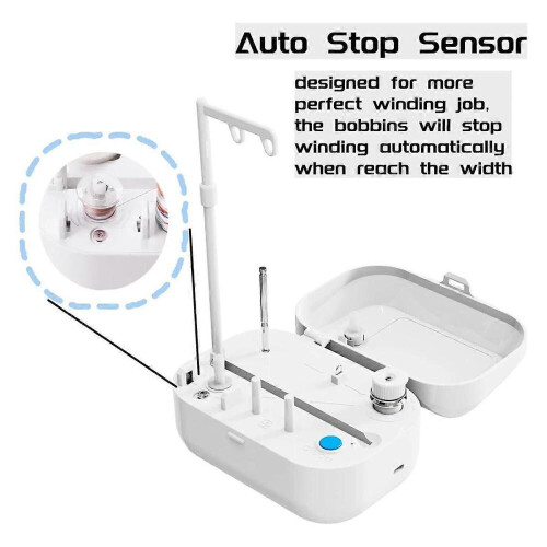 Automatic Bobbin Winder with Auto Stopper, Large Spool Thread Holder for Sewing Machine Thread Wind 2