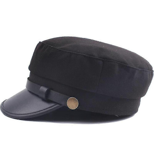 (Μαύρο) Unisex Καπέλο Baker Boy με Γείσο και Μπερέ Newsboy Στρατιωτικό Καπέλο Cade 2