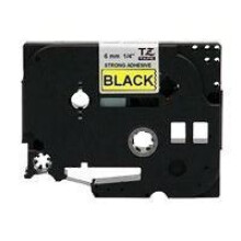 Laminierte Bänder - BROTHER - TZS611 - schwarz auf gelb - 0,6 cm x 8 m - Kompatibel mit P-Touch