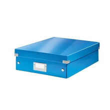 Scatola di immagazzinaggio - LEITZ - WOW - 260 x 100 x 370 mm - Blu metallizzato - Organizzatore incluso