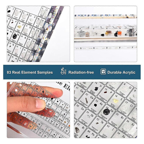 Periodensystem mit echten Elementen, Tabelle der Elemente, Periodensystem-Display aus Acryl mit 83 realen Elementen 2