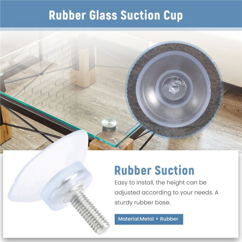 10 Pcs Rubber Strong Suction Cup Replacements for Glass Table Tops with M6 Screw 2