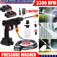 Portable Cordless Car High Pressure Washer Jet Water Wash Cleaner Gun 2 Battery
