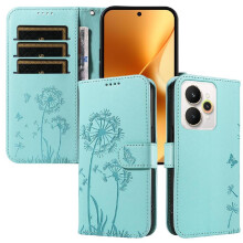 Compatible with Realme 15 5G Flip Case Stylish And Protective Dandelion Print Leather Phone Case with Card Slots And Wrist Strap