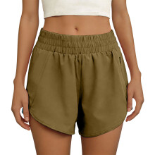 Damen-Sommershorts mit hoher Taille, sportlich,-Braun XXL