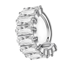Titan-Quadrat-Zirkonia-Knorpel-Ohrring-Piercing-Schmuc-Stahlfarbe