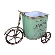 Portables Iron Bicycles Flowers Holder Durability Metal-Green