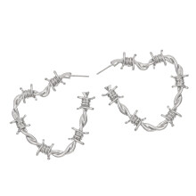 Distressed Metal Love Knot Thorn Drop Dangle Earrings For-White