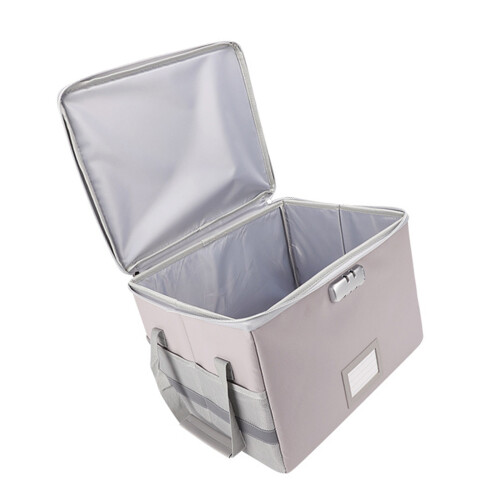 2000 Fireproof Document Storage Box With Lock For-silver gray