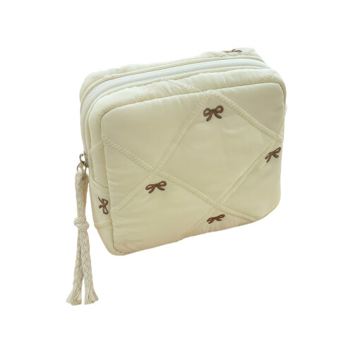 Vielseitige kleine gesteppte Handtasche für-beige1