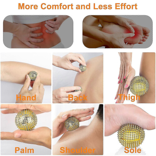 τεμάχια μπάλα μασάζ 32 χιλιοστών με βελόνεςAcupressure Active MassagerSpiky Hard Massage Tool για 2