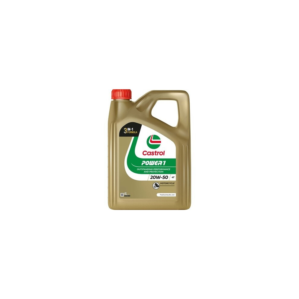 Castrol Power1 4T 20W50 20W50 Mineral 4 Stroke Motorcycle Engine Oil 4 Litre 4L