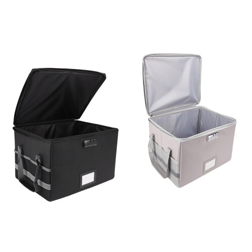 2000 Fireproof Document Storage Box With Lock For-silver gray 1