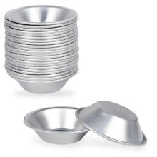50 stuks eiertaartvormpjes, eiertaartbodems, rond, herbruikbaar, antiaanbaklaag (aluminium)