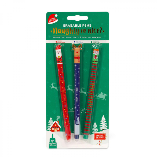 25-26 Legami julpennor, raderbara, 3-pack