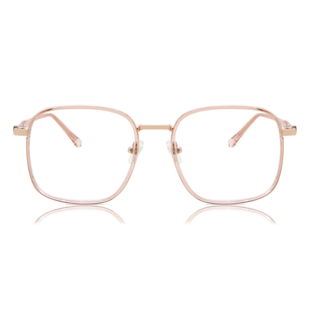 Smartbuy Collection Full Rim Square Pink Rose Gold Felt Mtr-90D Unisex Eyeglasses
