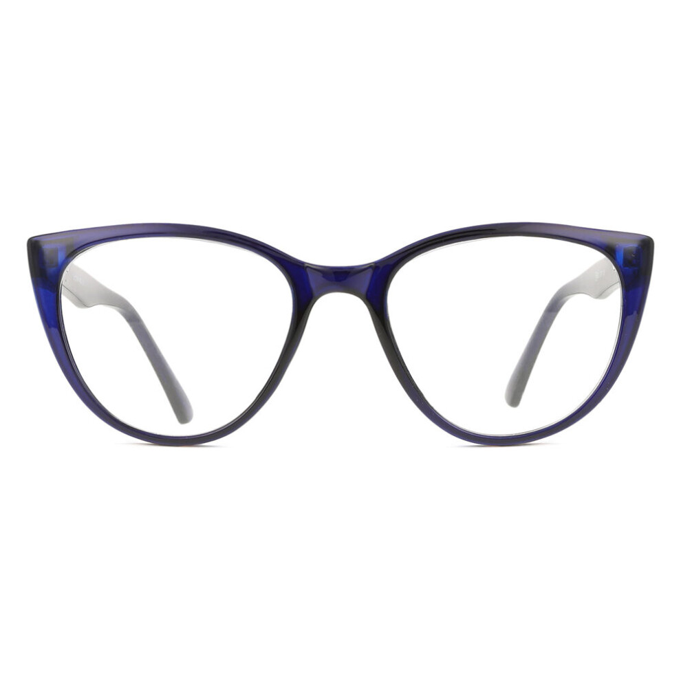 Smartbuy Collection Full Rim Cat Eye Frosted Blue Silja Cp113f Women Eyeglasses