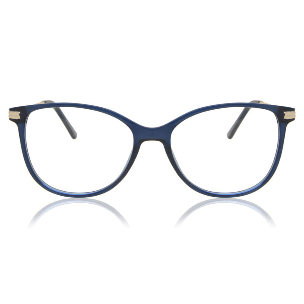 Smartbuy Collection Full Rim Cat Eye Frosted Dark Blue Tine T-0437 004 Women Eyeglasses