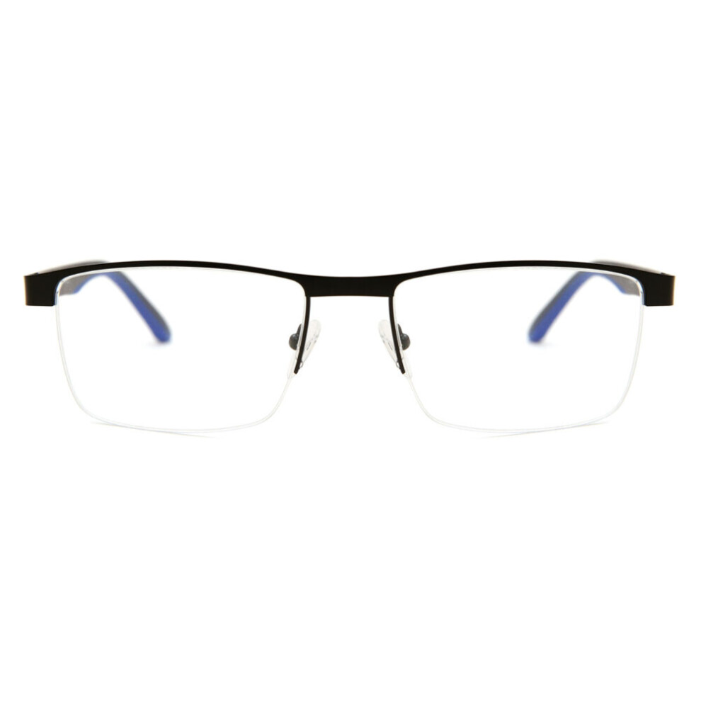 Smartbuy Collection Semi Rimless Rectangle Black Tim 982A Unisex Eyeglasses