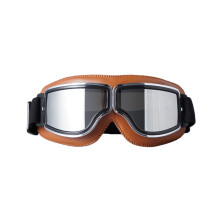 Ski- en snowboardbril met UV-bescherming en anticondensfunctie, geschikt voor mannen, vrouwen en jongeren, in bruin en zilver.