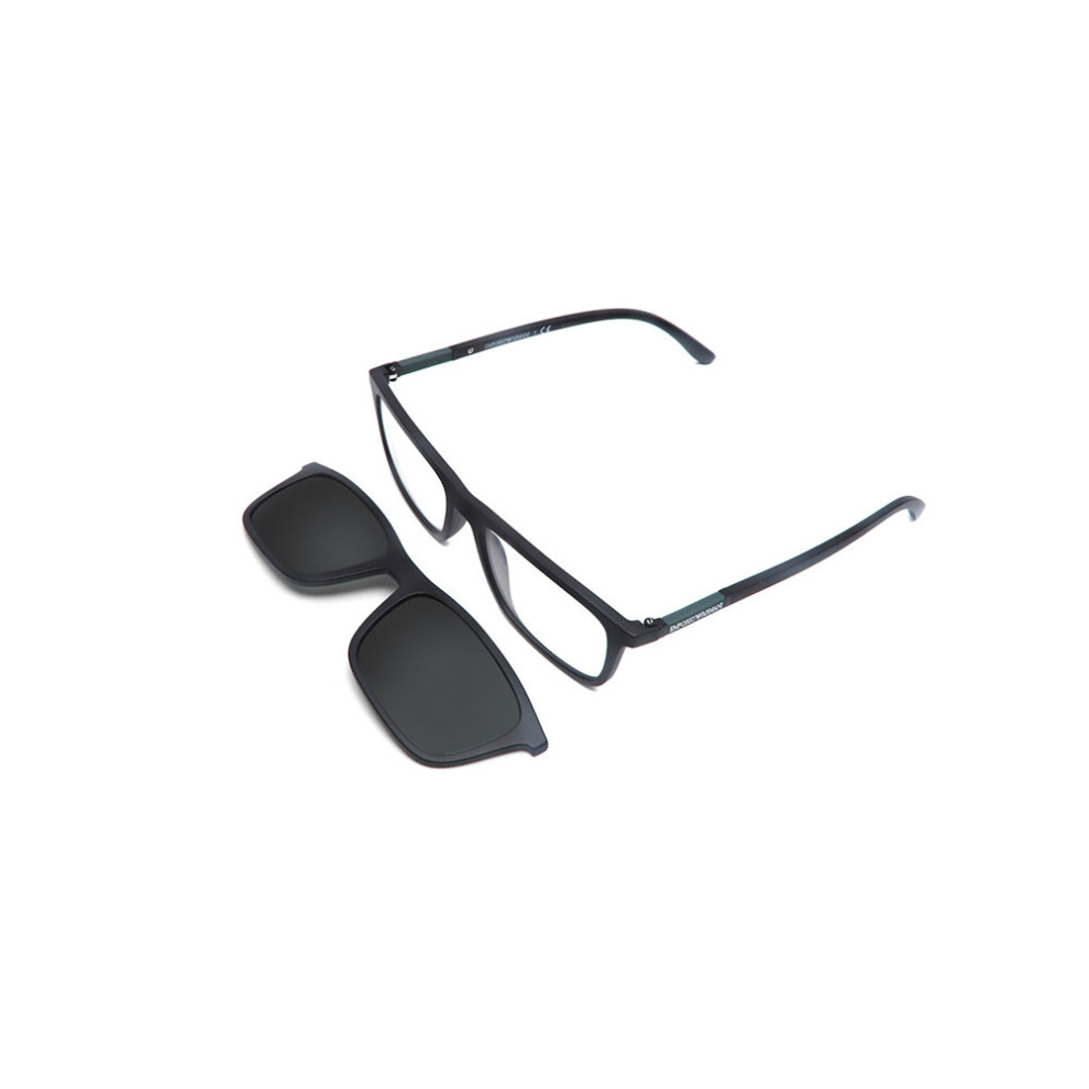 Emporio Armani Men's Transparent Man Ea4160 50421W Sunglasses Injected Black Squared Normal Clip-On - Image 5
