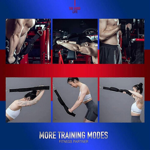 Tricepskabel met 2 handgrepen, triceps pull-down touw voor push-downs, crunches en facepulls. 1