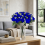 Blue Head Rose Bouquet Artificial Flower 24 Piece 2