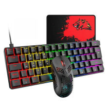 Mechanical Keyboard - Free Wolf T60 Mechanical Single Keyboard Black Blue Axis Mixed Light