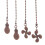 4Pcs Ceiling Fan Pull Chain Set,Bulb and Fan Pattern Pull Chain Extension Fan Pull Chain Pendant 12 Inch (Red Bronze) 3