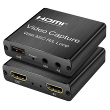 Κάρτα καταγραφής HDMI USB 2025 με μικρόφωνο και βρόχο R/l, 4K 1080P για ζωντανή ροή βίντ