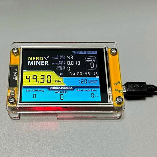 Νέο V2 2,8 ιντσών BTC Solo Lottery Nerd Miner Crypto 1