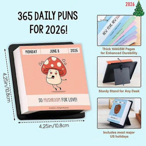 Ημερολόγιο Γραφείου με Κίνητρα Punny 2026, Ημερήσια Αποσπώμενα Αστεία & Εμπνευσμ 1