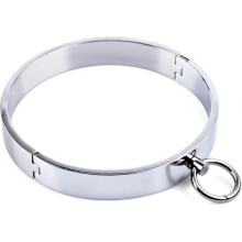 Collana girocollo con anello a O in acciaio inossidabile - Collana girocollo alla moda rimovibile in metallo, girocollo corto unisex (diametro uomo: 1