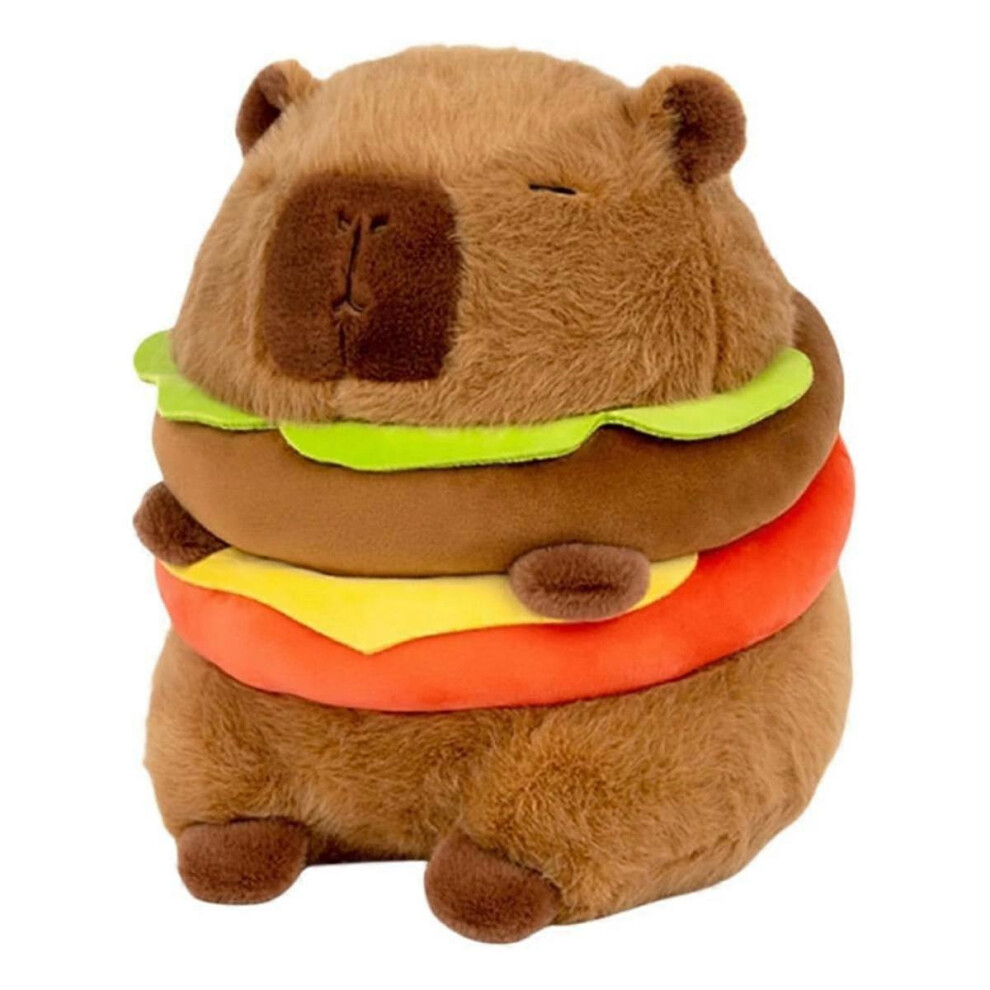 Realistic Capybara Burger Plush, Cute Capybara Stuffed Animal Pillow Plushie Toy, Soft Hamburger Fo 6083684319884