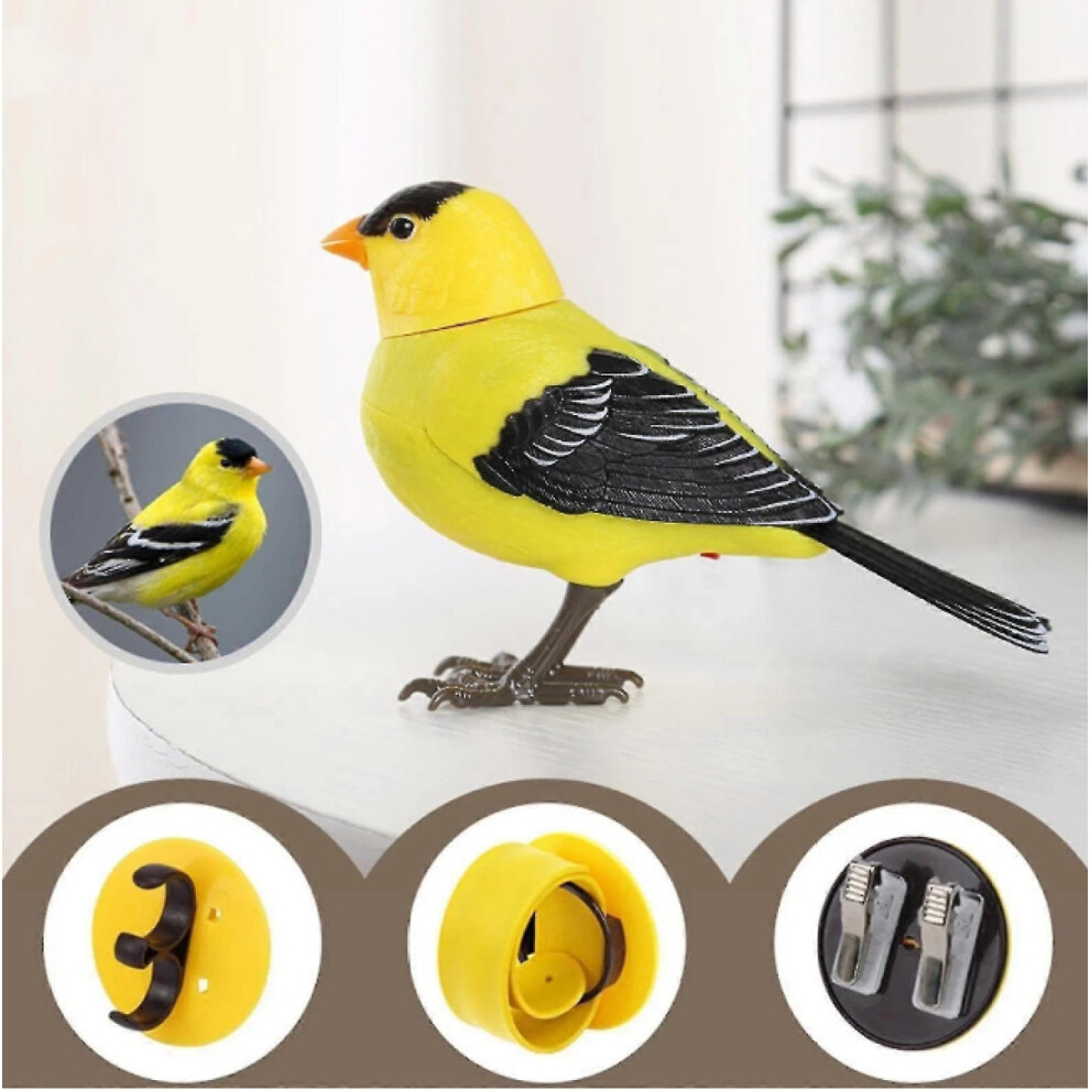 Electric Singing And Chirping Bird Toy, Artificial Bird Toys, Cute Interactive Bird Toy And Decoration, Motion And Sound Activated, Battery 6083684320149