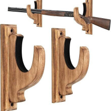 Estante para armas de madera, soporte de pared para escopeta y rifle.