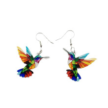 Hummingbird Drop Earrings and Pendant Necklace Set, Elegant Acrylic Jewelry Suitable For Women