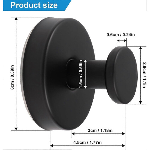 4 Pack Black Suction Cup Hooks for Shower Glass Doors Rustproof Twist Lock Bathroom Towel Holders 15lbs 1