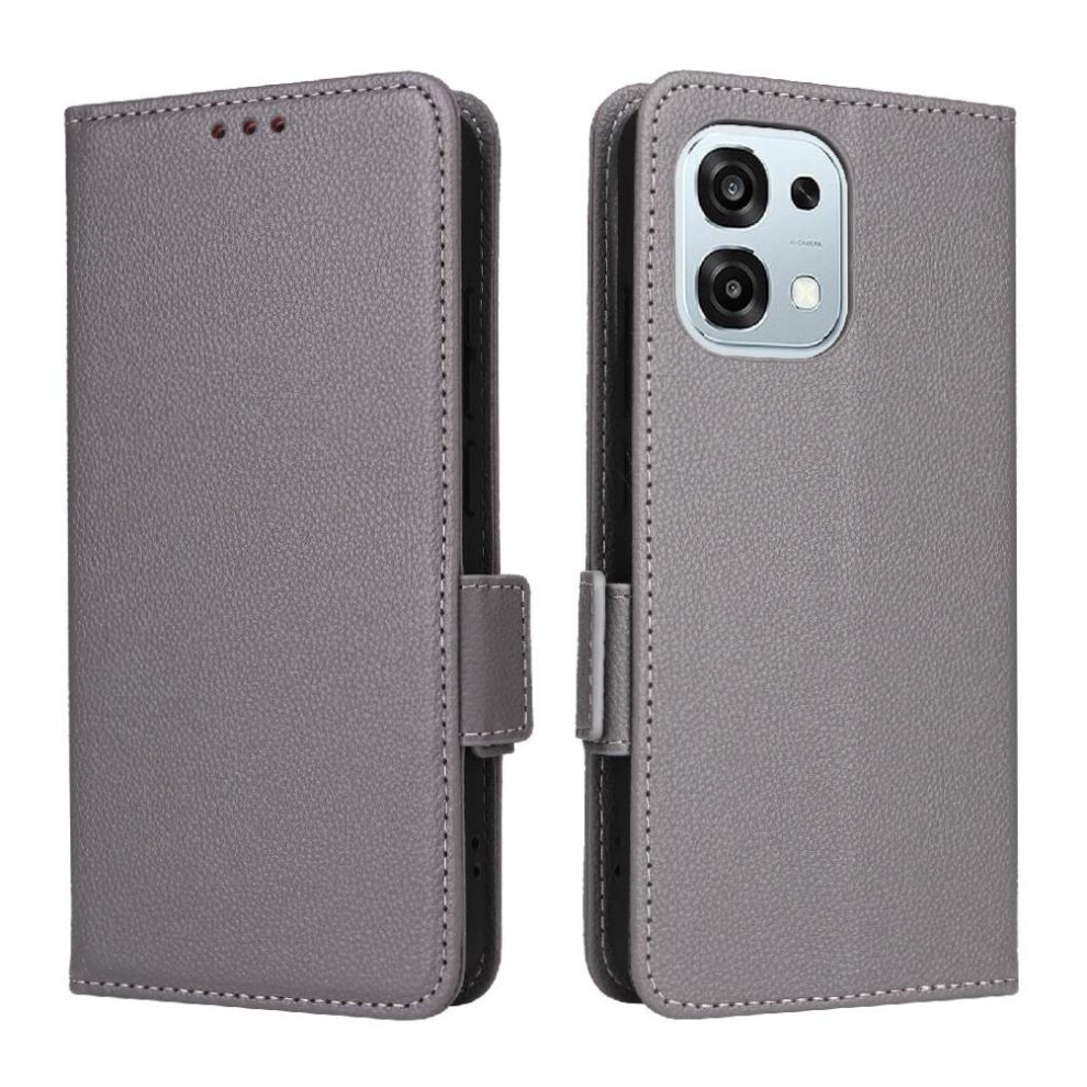 (Gray) Flip Case For Oppo A6 4G Side Buckle Magnetic Pu Leather Wallet Card Slots Holder Gray 764563373192