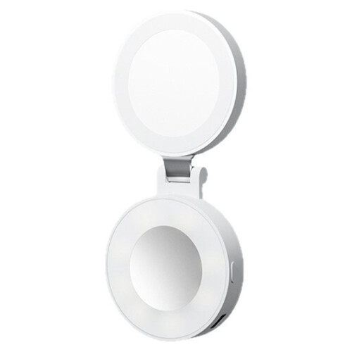 Magnetic Light Foldable and Expandable Dual-Color Temperature Selfie Light with Mirror, for Vlogging, Live Streaming, Ph