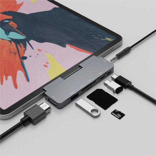 USB C Hub USB3.1 TYPE-C PD Charging for Tablets PC to -Compatible USB 3.0 Adapter Type-C Phone with Earphone Jack 1