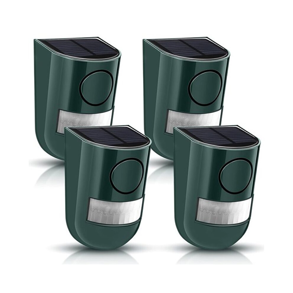 Brecantia Solar Sound And Light Alert- 129Db Outdoor Security Siren, Waterproof, Motion Activated, 4 Pack
