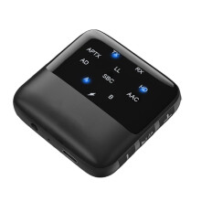 5.2 Receiver Transmitter HD Low Latency 3.5mm AUX 2 in 1 Wireless Audio Adapter for Car Speaker TV PC,Etc.
